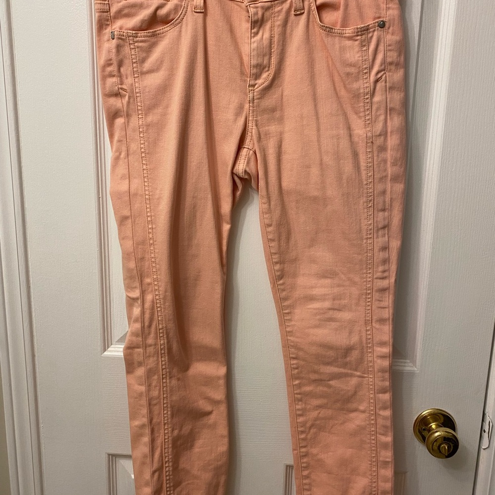 Anthropologie Pilcro Stet peach cropped jeans